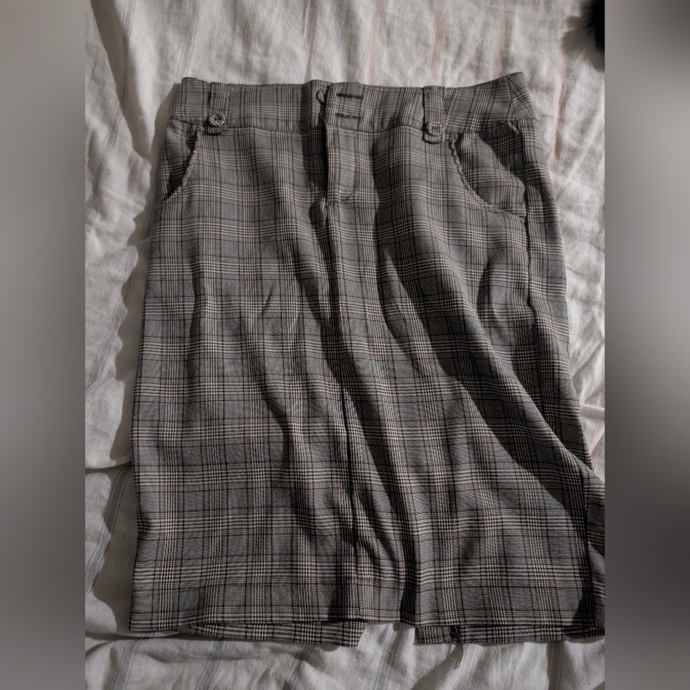 Classic Gray Plaid Women's Skirt